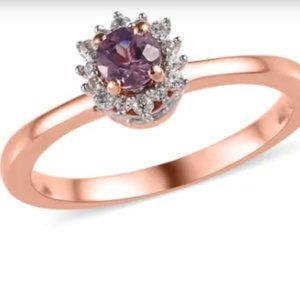 Narsipatnam Purple Spinel/White Zircon Sunburst/VRG Over Sterling Silver